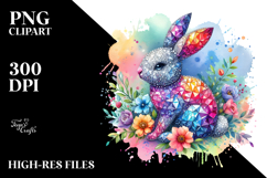 Pastel Diamond Bunny PNG Product Image 2