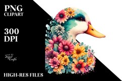 Duck Flowers Vibrant | Sublimation | Clipart Product Image 3