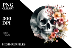Skulls with Spring Flowers, Transparent PNG Product Image 2