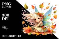 Autumn Fairy with Leaves PNG Product Image 2