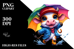 Vibrant Baby Cow Dancing with Cool Haircut PNG Product Image 2
