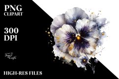 Shiny Insertions Abstract Watercolor Pansy | Clipart Product Image 1
