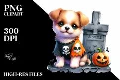 Cute Baby Dog Halloween Clipart Product Image 1