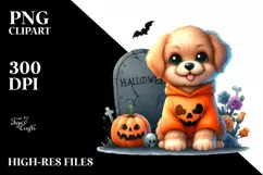 Cute Baby Dog Halloween Clipart Product Image 3