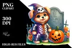 Cute Baby Dog Halloween Clipart Product Image 1