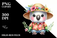 Cute Baby Parrot Dressed for Summer | Clipart Product Image 3