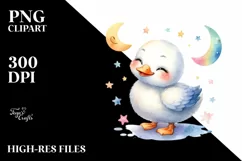 Colorful Smiling Baby Snow Goose Clipart Product Image 3