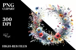 Watercolor Abstract Colorfull Whreath Clipart Product Image 1