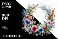 Watercolor Abstract Colorfull Whreath Clipart Product Image 3