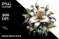 Shiny Lily Watercolor | Sublimation | Clipart Product Image 1