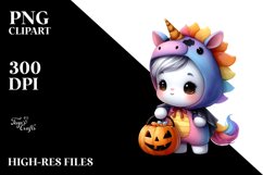 Cute Baby Unicorn Halloween Clipart Product Image 1