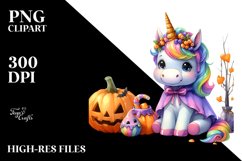 Cute Baby Unicorn Halloween Clipart Product Image 3