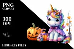 Cute Baby Unicorn Halloween Clipart Product Image 3