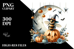 Bee on Moon Halloween PNG Product Image 2