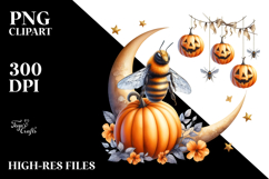 Bee on Moon Halloween PNG Product Image 2