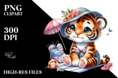 Whimsical Watercolor Cute Baby Tiger PNG Product Image 2