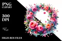 Watercolor Bouquet with Pansy & Splash | Clipart Product Image 3