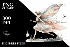 Washed Watercolor Whimsical Fairy PNG Product Image 3