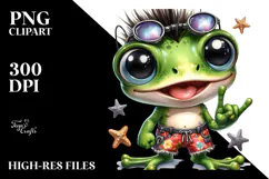 Punk Baby Frog Dressed for the Beach PNG Product Image 2