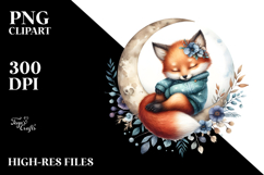 Sleeping Baby Fox | Sublimation | Clipart Product Image 2