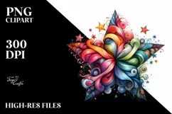 Colorful Star Watercolor Whimsical | Clipart Product Image 3