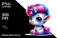 Funny Baby Unicorn PNG Product Image 2