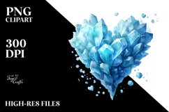 Blue Heart Made of Ice, Transparent PNG Product Image 2
