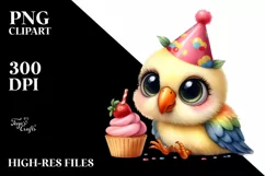 Funny Baby Parrot Chick with Party Hat | Sublimation | Product Image 1