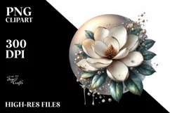 Shiny Magnolia Watercolor | Sublimation | Clipart Product Image 3