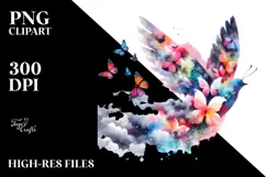 Colorful Bird, Butterfly PNG Product Image 2