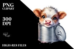 Smiling Highland Cow in Can, Transparent PNG Product Image 2