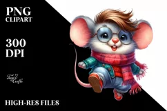 Watercolor Mouse Portrait, Transparent PNG Product Image 1