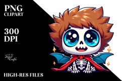 Silly Skeleton with Superhero Cape, Transparent PNG Product Image 2
