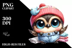 Cute Baby Bird with Clothes PNG Product Image 1