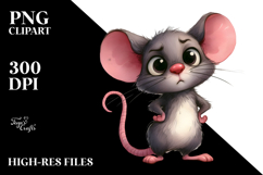 Watercolor Funny Mouse Standing Bow Sublimation Clipart Product Image 1