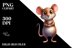 Watercolor Funny Mouse Standing Bow Sublimation Clipart Product Image 2
