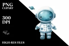 Whimsical Astronaut Girl Watercolor Product Image 3