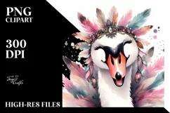 Funny Smiling Swan with Diva Look | Watercolor Clipart Product Image 3