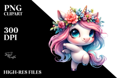 Cute Unicorn Dancing with Cool Haircut, Transparent PNG Product Image 2