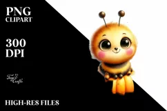 Vibrant Cute Funny Bee Leaves | Sublimation | Clipart Product Image 1