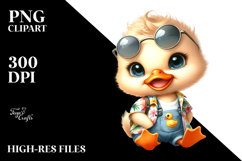 Cute Baby Duck with Cool Haircut PNG Product Image 2