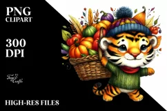 Quirky Colorful Tiger Vegetable Basket | Sublimation | Product Image 1