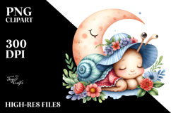 Sleeping Baby Snail | Sublimation | Clipart Product Image 2