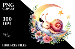 Sleeping Baby Snail | Sublimation | Clipart Product Image 2