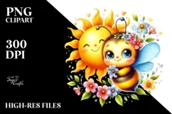 Cute Baby Bee with Sun PNG Product Image 2