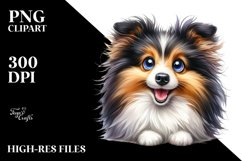 Enthusiastic Crazy Shetland Sheepdog | Clipart Product Image 1