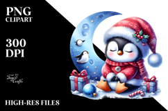 Dressed for Christmas Baby Penguin | Sublimation | Clipart Product Image 2