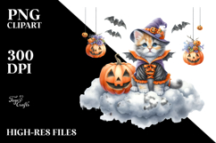 Kitten on Cloud Halloween PNG Product Image 2