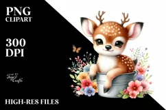Colorful Baby Deer in Bucket | Clipart Product Image 3