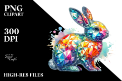 Diamonds Colorful Bunny PNG Product Image 2